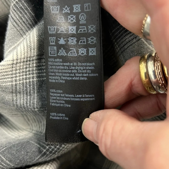 ALLSAINTS Dogwood Shirt in Ecru/Charcoal Size XS - Picture 11 of 14